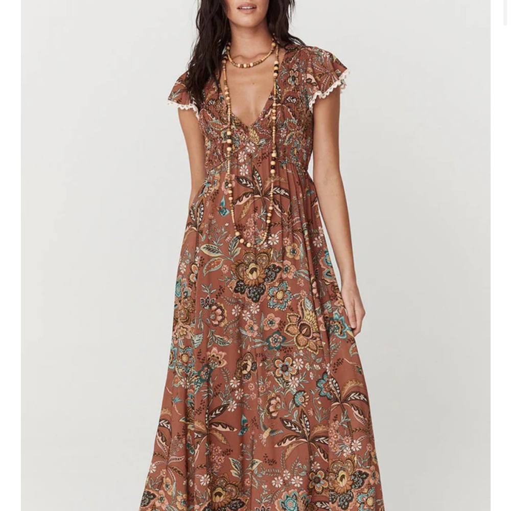 Spell Mojave Lily Shirred Maxi Dress - BRAND NEW